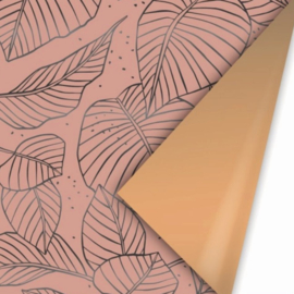 Cadeaupapier (50 cm) Leaves oudroze