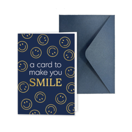 Kaart ‘A card to make you smile’ (dubbel met envelop)