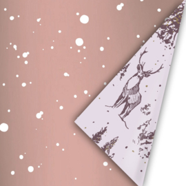Cadeaupapier winterlandschap paars