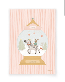 Kaart ‘Merry Christmas’ Snowglobe