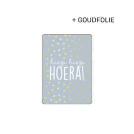 Minikaartje ‘Hiep hiep hoera’ Blauw