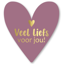Kaart ‘Veel liefs voor jou!’ hartvorm