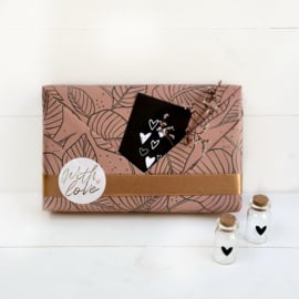 Cadeaupapier (50 cm) Leaves oudroze