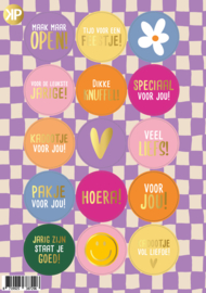 Stickervel vrolijke kleurtjes