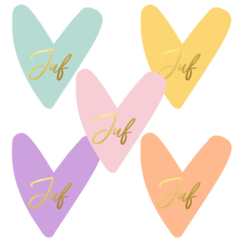 Sticker - Hart juf (5st)