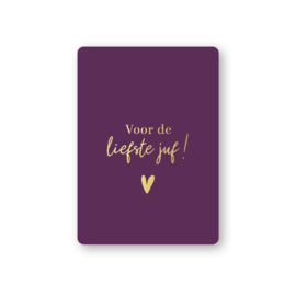 Minikaartje ‘Voor de liefste juf!’