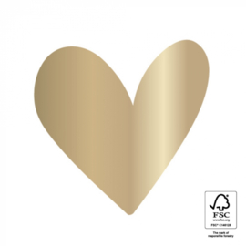 Sticker - Hart goud groot (5st)