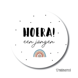 Sticker - Hoera een jongen (5st)