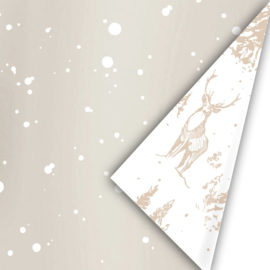 Cadeaupapier winterlandschap champagne