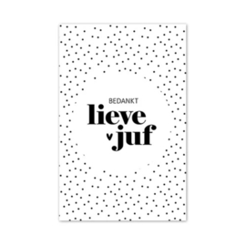 Minikaartje ‘Bedankt lieve juf’