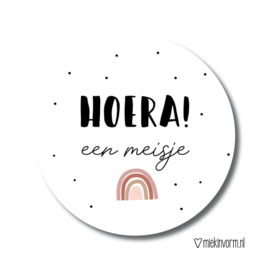 Sticker - Hoera een meisje (5st)