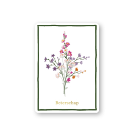 Minikaartje ‘Beterschap’ bloemen
