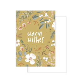 Minikaartje ‘Warm Wishes’ - oker