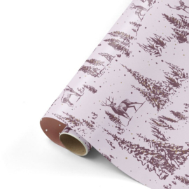 Cadeaupapier winterlandschap paars