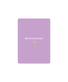 Minikaartje ‘Beterschap’ lila