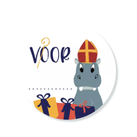 Sticker - Nijlpaard Sinterklaas (5st)