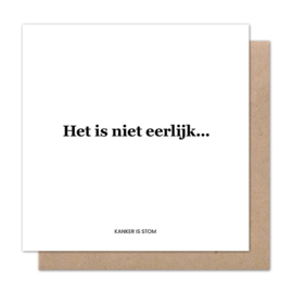 Kaart ‘Het is niet eerlijk’