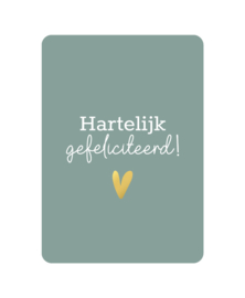 Kaart ‘Hartelijk gefeliciteerd’ groen
