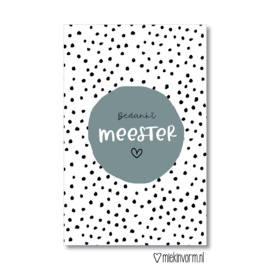 Minikaartje ‘Bedankt meester’