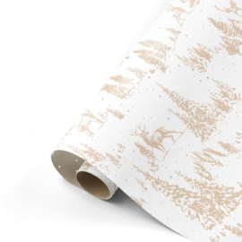 Cadeaupapier winterlandschap champagne