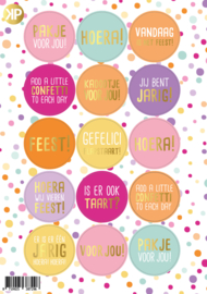Stickervel feestje - veelkleurig 2