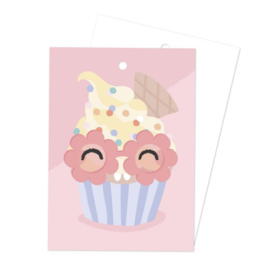 Cadeaulabel ‘Vrolijke cupcake’