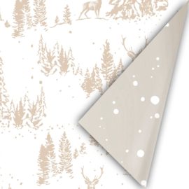 Cadeaupapier winterlandschap champagne