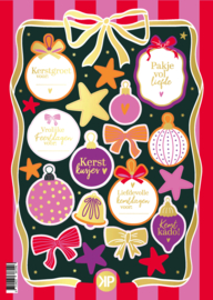 Stickervel kerst - Vrolijke kleurtjes