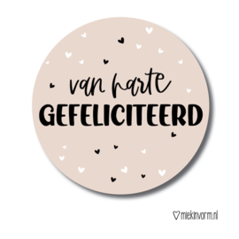 Sticker - Van harte gefeliciteerd (5st)