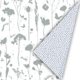 Cadeaupapier (50 cm) Botanisch blauw