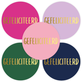 Sticker - Gefeliciteerd (5st)
