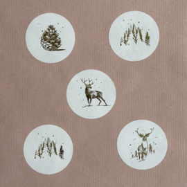 Sticker - Kerst natuur (5st)