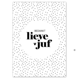 Kaart ‘Bedankt lieve juf’