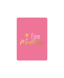 Minikaartje ‘Fijne moederdag’ roze