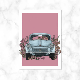 Kaart ‘Oldtimer’ roze