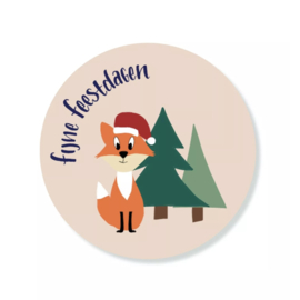 Sticker - Vosje kerst