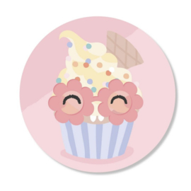 Sticker ‘Vrolijke cupcake’ (5st)