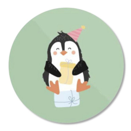 Sticker ‘Pinguin met cadeautjes’ (5st)