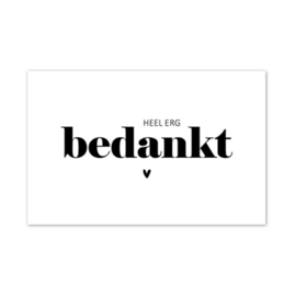 Minikaartje ‘Heel erg bedankt’