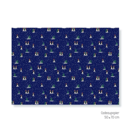 Cadeaupapier kerst pinguins