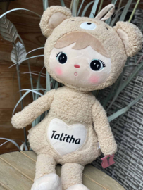 Metoo doll Bear (met naam) -  Beige 70 cm