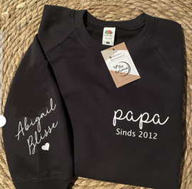 Zwarte Sweater voor Vaders – 'Papa Sinds'