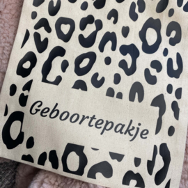 Bewaarzakje - Geboortepakje Panterprint