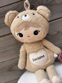 Metoo doll Bear (met naam) -  Beige 70 cm
