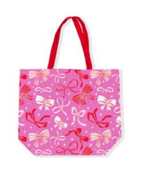 Canvas tas / shopper Strikjes Red/Pink