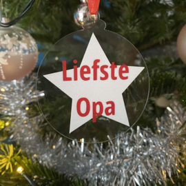 Kerstbal van plexiglas - Liefste Opa