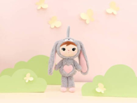 Metoo doll Bunny (met naam) - Grey/Pink 30cm
