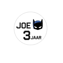 Batman stickers met naam - 24 stuks op een vel