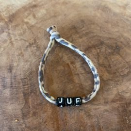 Armbandje JUF panterprint bruin