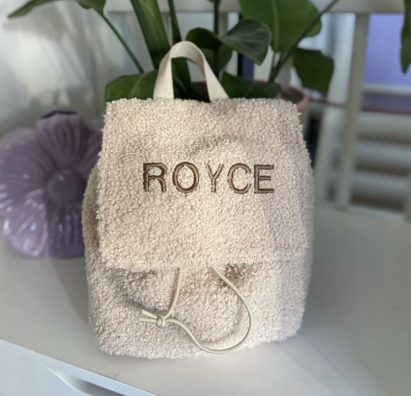 Boucle rugtasje Jollein - Naturel